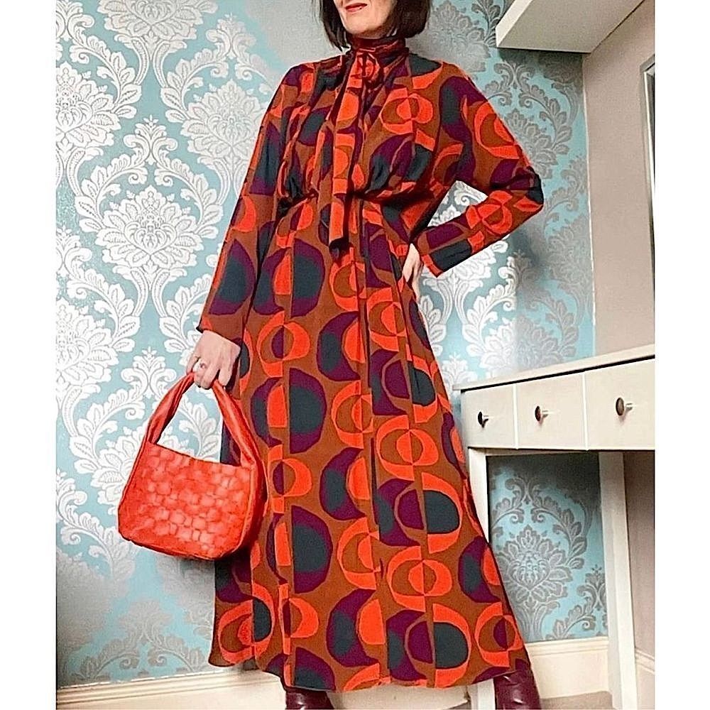 ZARA Print Dress Geometric • Limited Edition  • Blogger Favorite • FLAW •